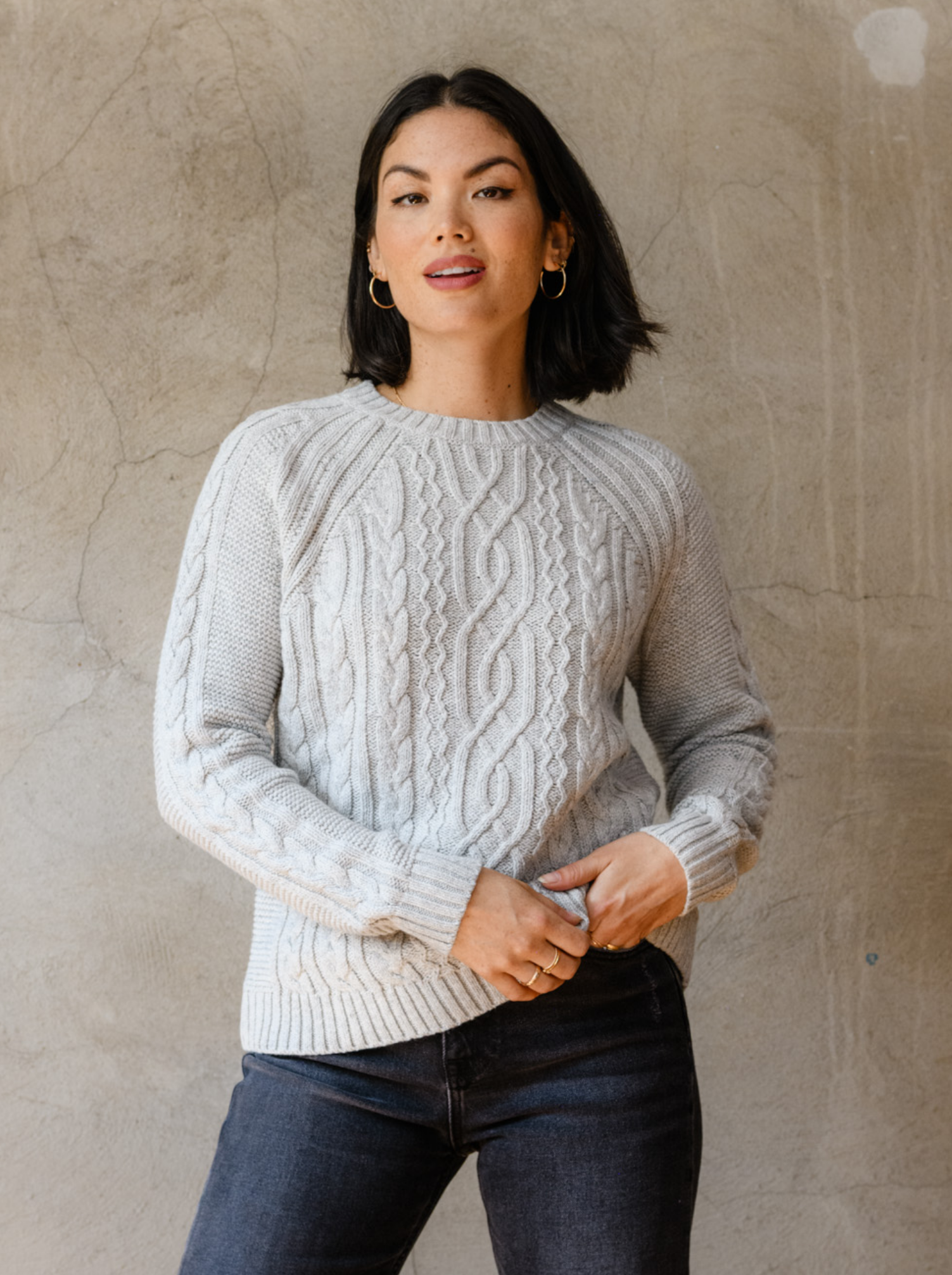 Grey fisherman sweater best sale