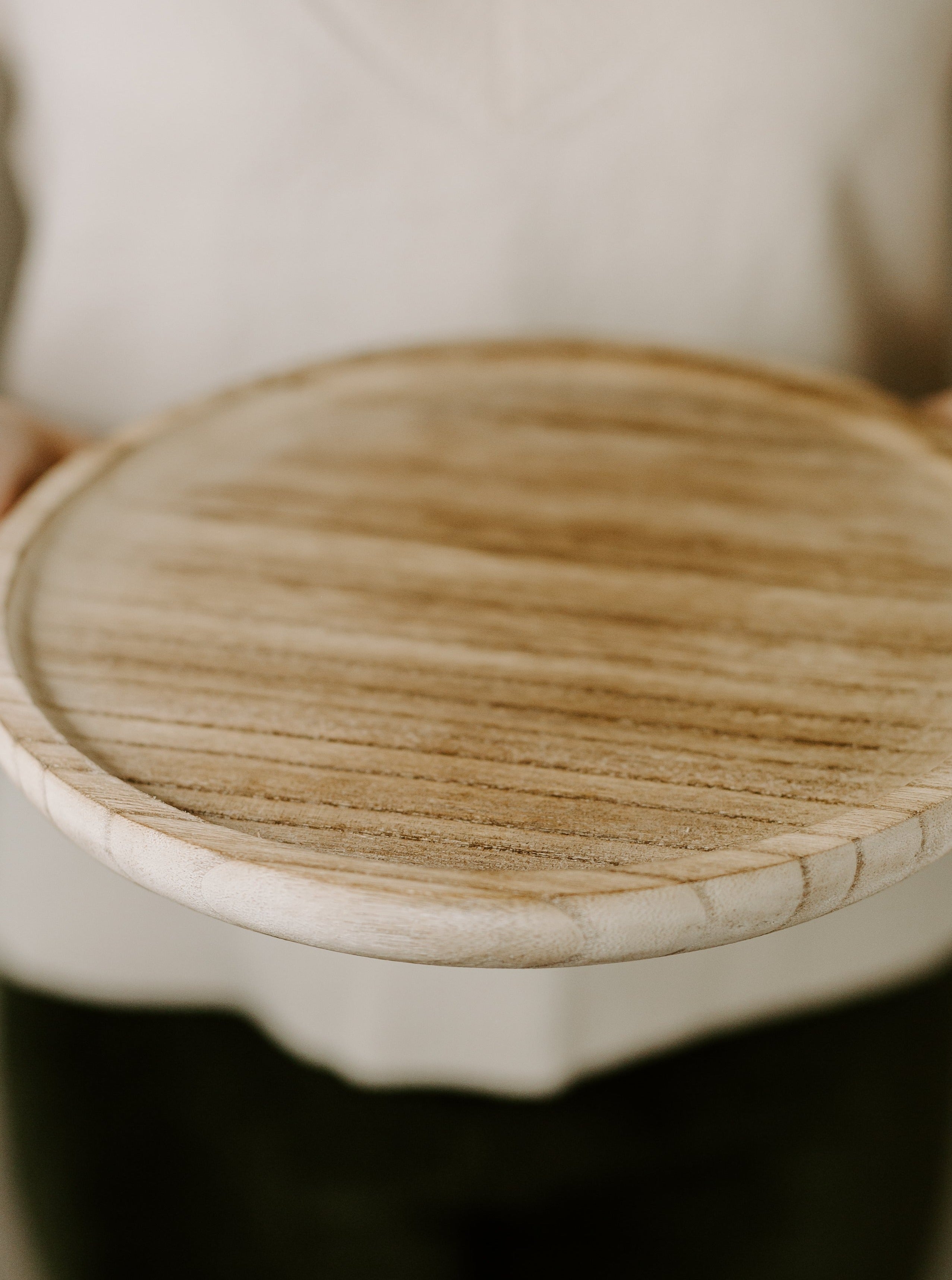 Large Rustic Round Wood Tray For Days