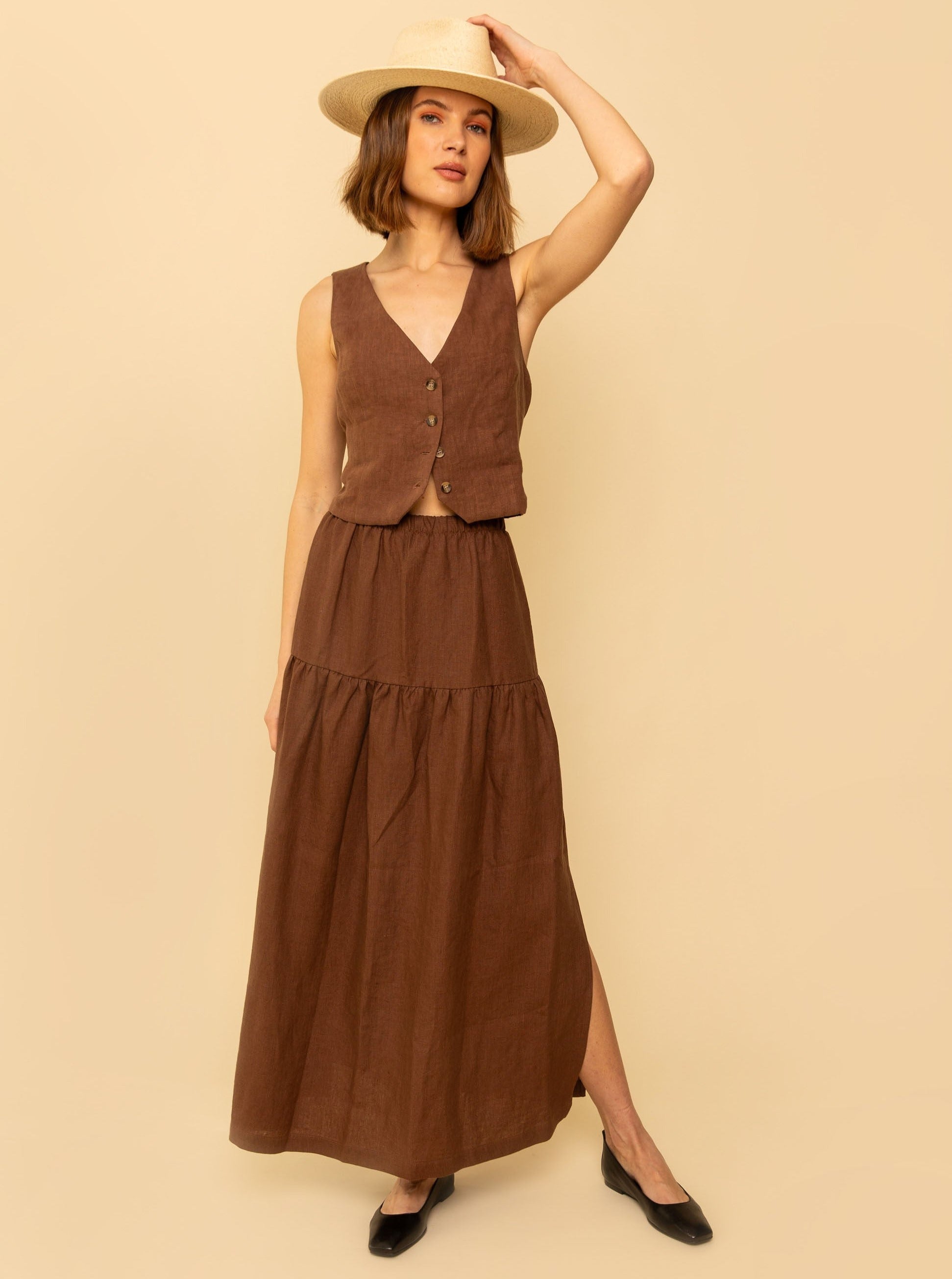 Millie Skirt/Dress Chocolate Linen – For Days