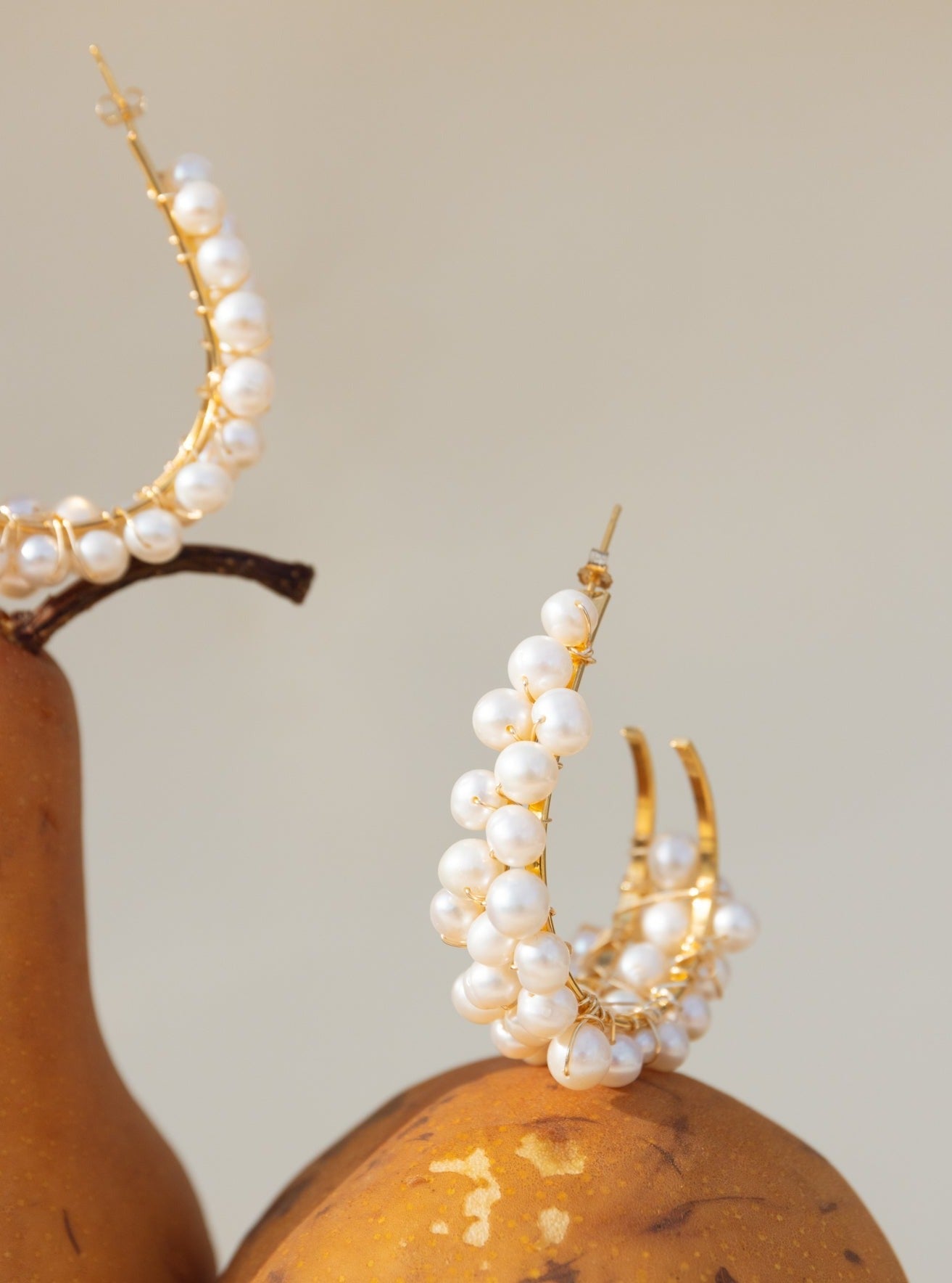 Maxi Pearl Hoop Earrings