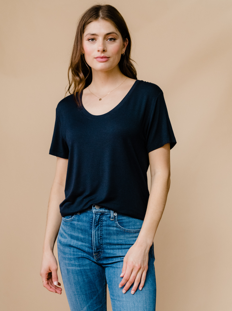 v neck drapey tee